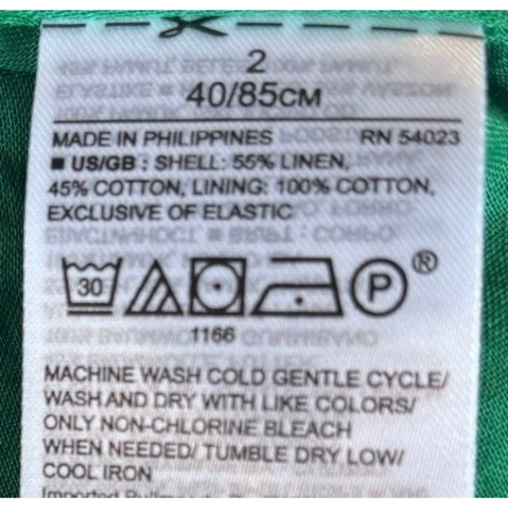 BANANA REPUBLIC midi dress women size 2 green linen blend smocked back pockets - Picture 7 of 11